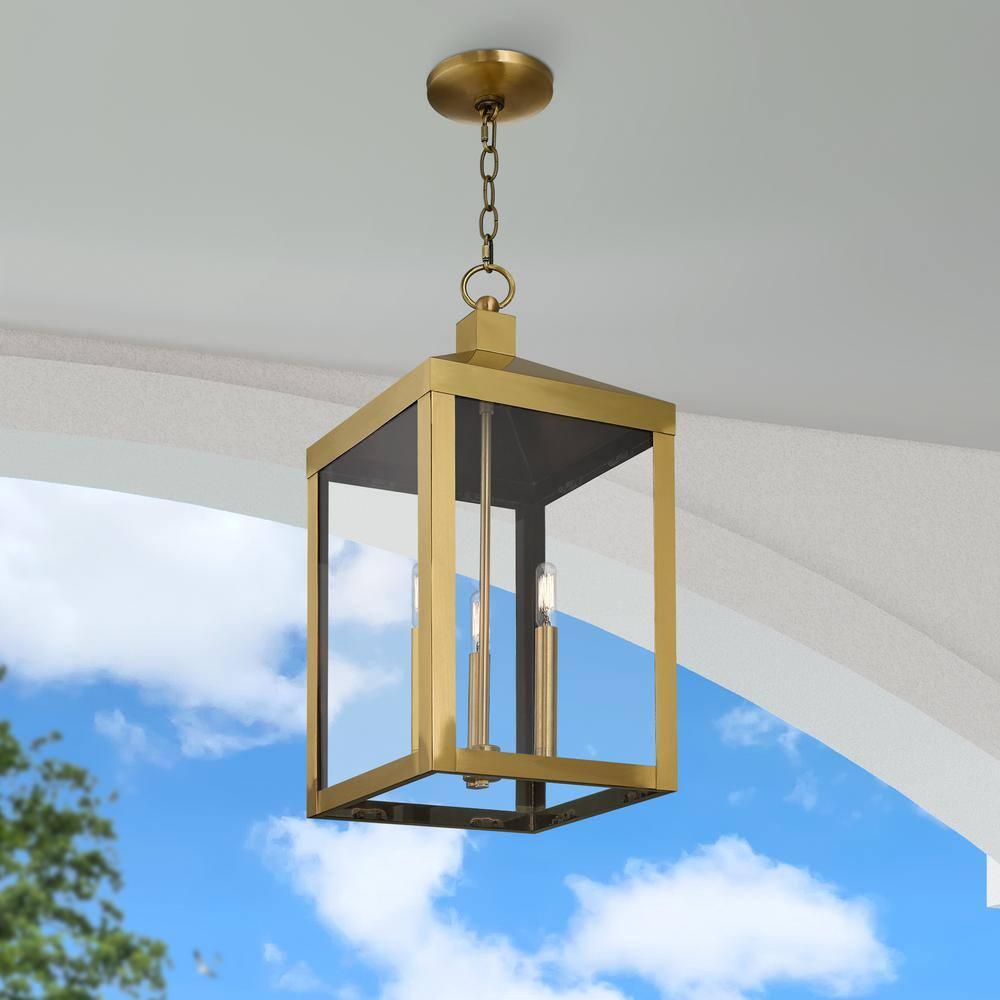 Livex Lighting Nyack 3 - Light Pendant in  Antique Brass
