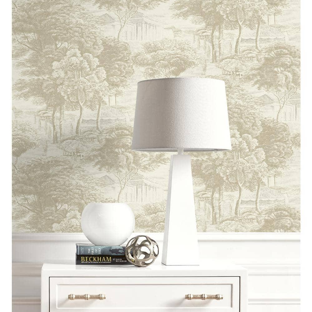 Linen Botanical Peel and Stick Wallpaper, 20.5" x 216"