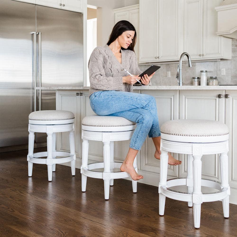 Maven Lane Maven Lane Pullman Backless Stool with Fabric Upholstery