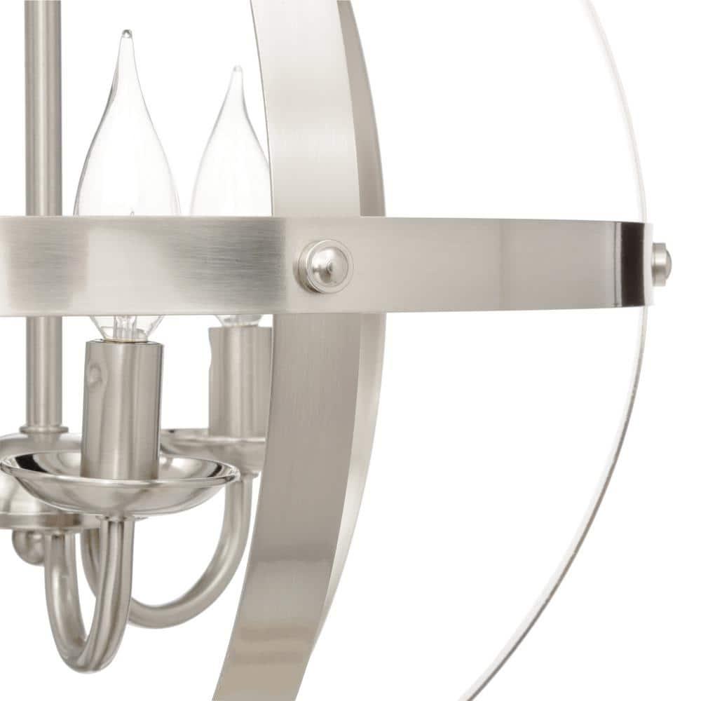 Stella Mira Three Light Pendant, Brushed Nickel