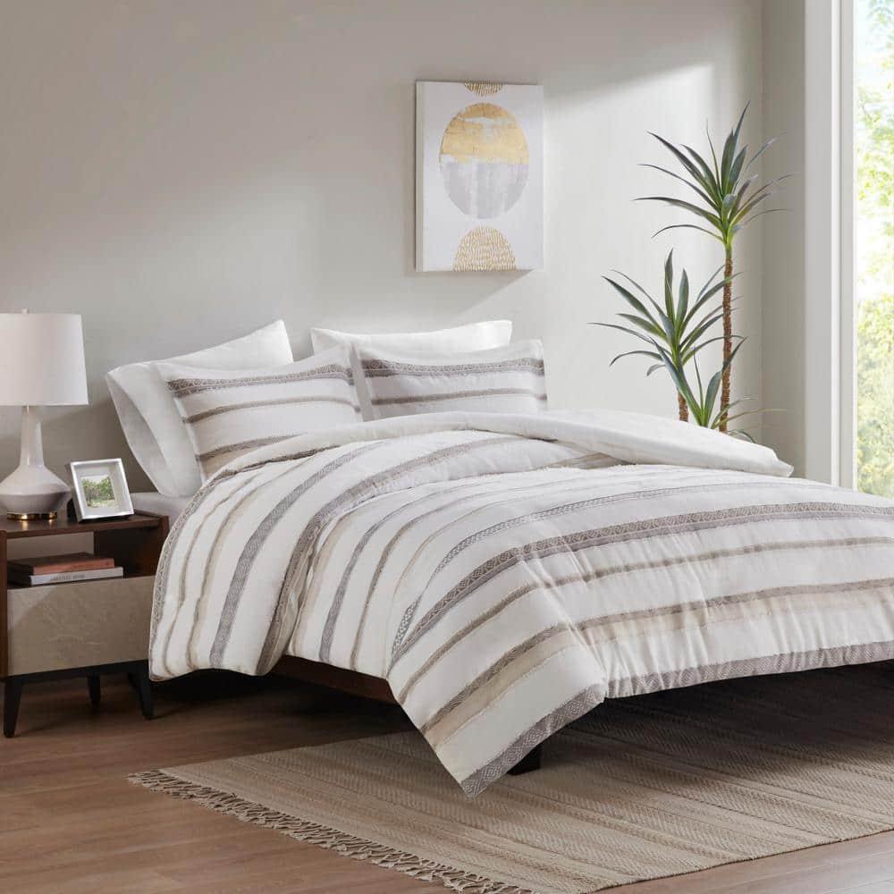 510 Design Langley 3 Piece Clipped Jacquard Duvet Cover Set