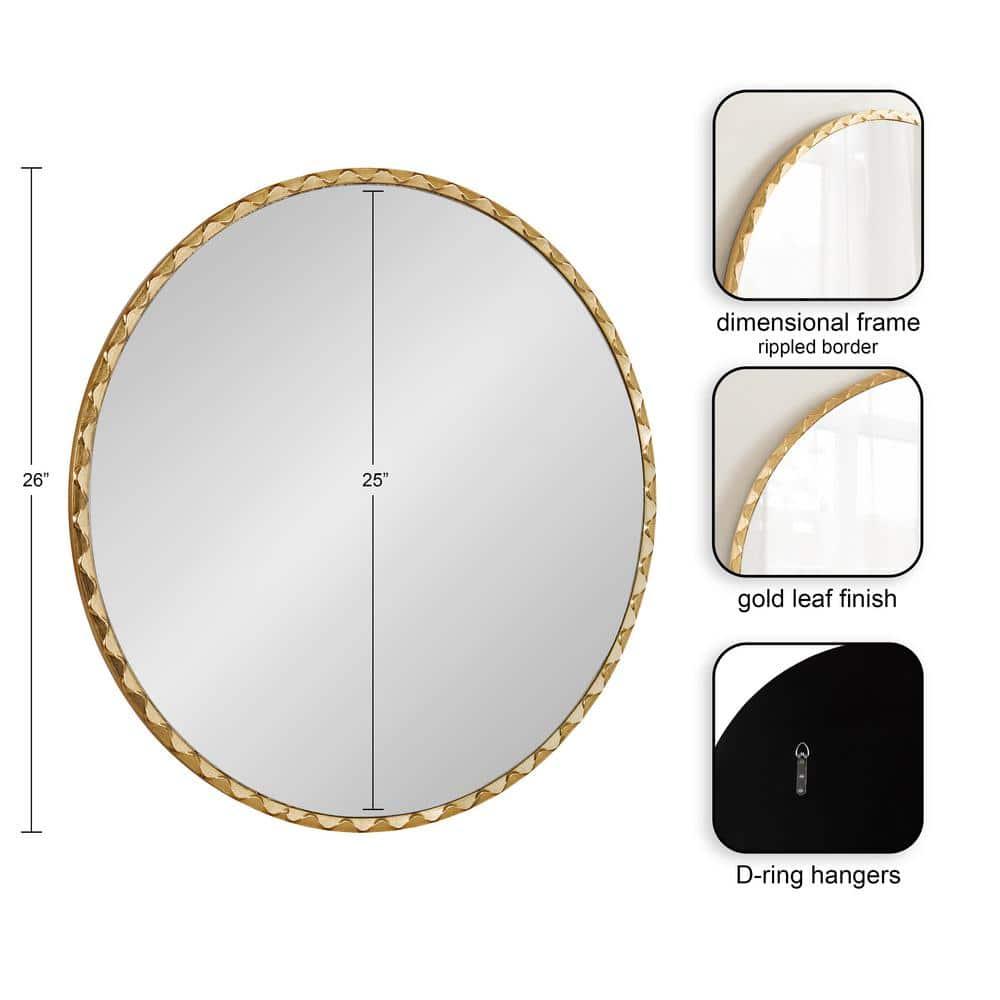Kate & Laurel All Things Decor 26"x26" Sebecka Decorative Wall Mirror Gold