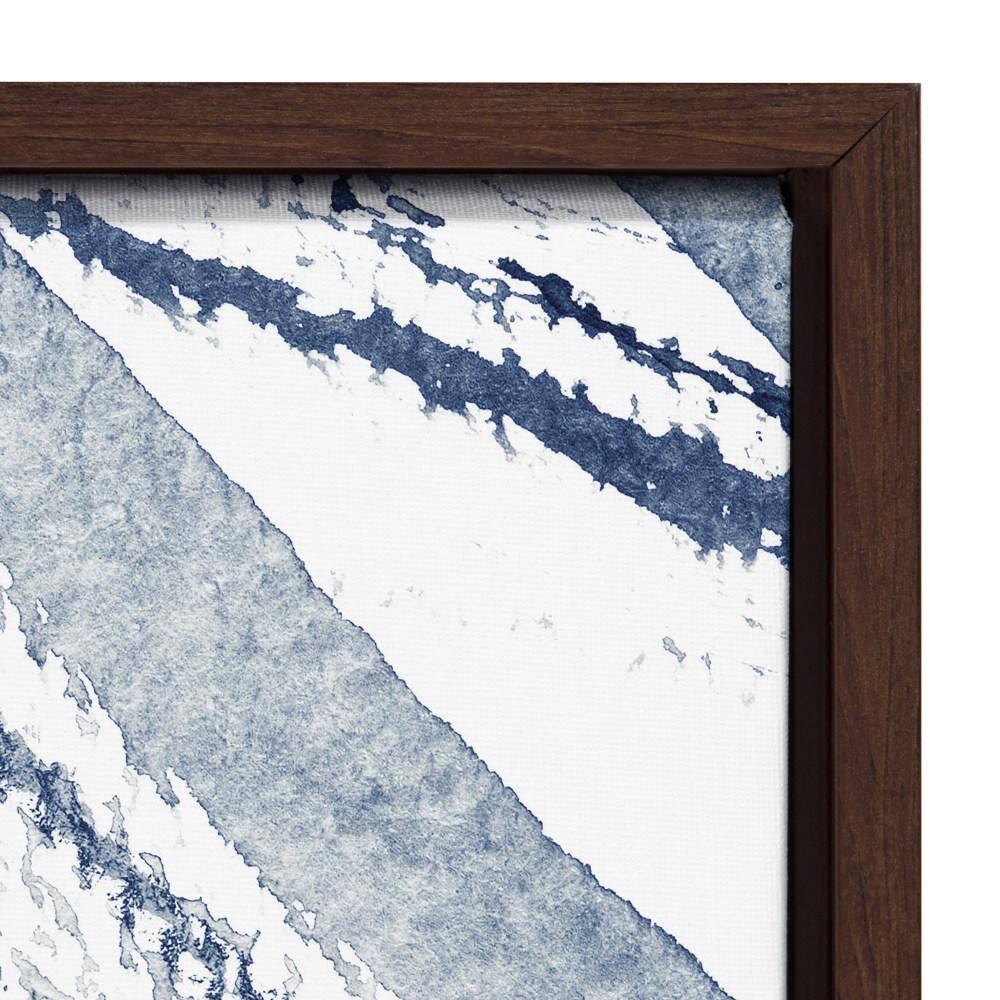 Kate and Laurel Sylvie Indigo Watercolor Framed Canvas Wall Art by Amy Peterson Art Studio, 23x33 Gray, Decorative Abstract Art Print for Wall