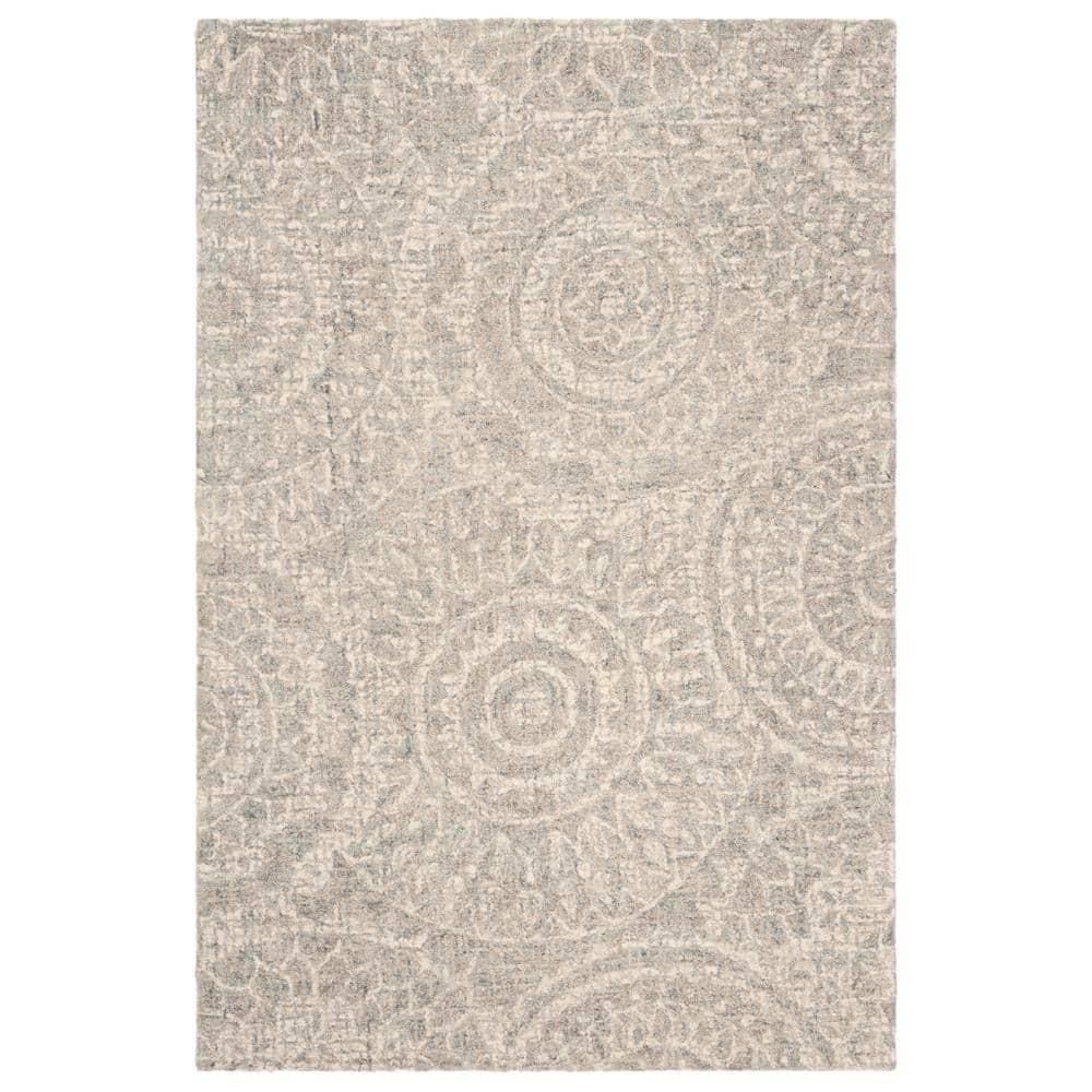Abstract ABT205 Handmade Indoor Accent Rug - Ivory/Grey - 3'x5' - Safavieh