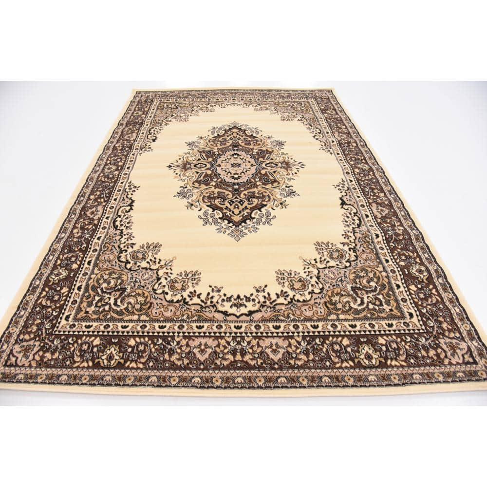Rugs.com Amaya Collection Rug – 6' x 9' Ivory Medium Rug Perfect For Bedrooms, Dining Rooms, Living Rooms
