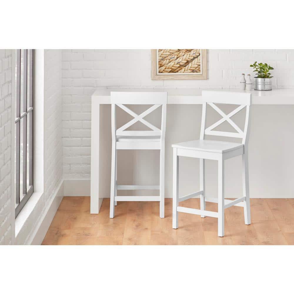 Gracie Oaks Winsley Counter Stool with Solid Wood Frame (Set of 2)