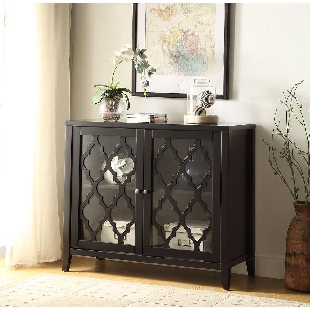 ACME Ceara Storage Console Table with Door in Black