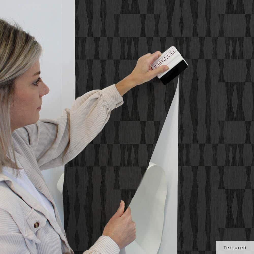 Mirin Peel + Stick Wallpaper - Textured Carbon