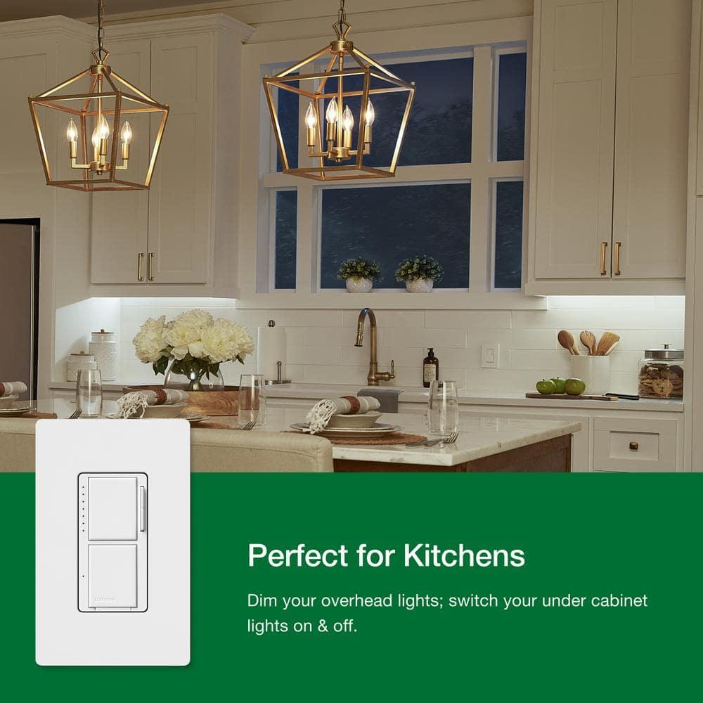 Lutron Maestro LED+ Dual Dimmer and Switch for 75-Watt LED Bulbs/2.5A Fans, Single Pole, White