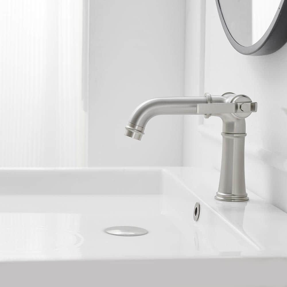 BWE Double Handle Industrial Style Bathroom Faucet Lavatory Mixer Tap Commercial Vanity