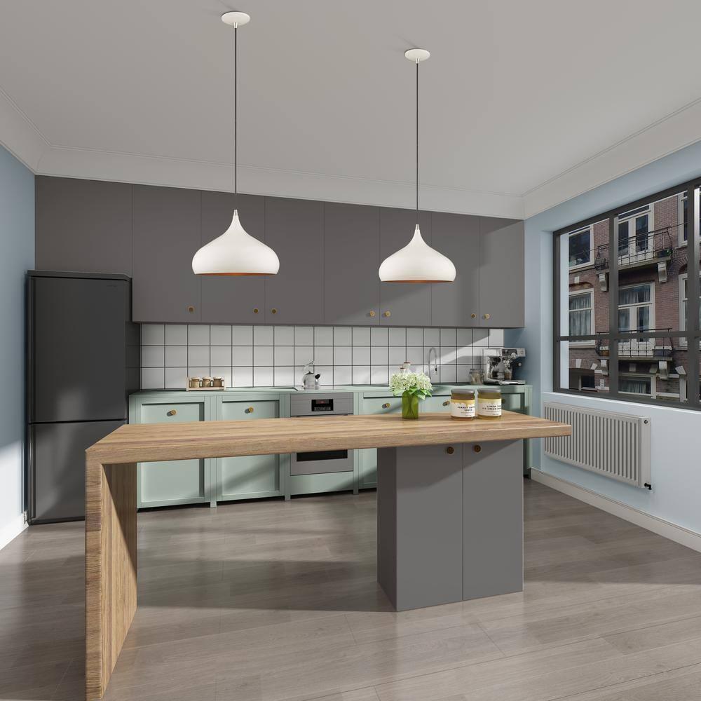 Shiny White and Gold Mini Aluminum Pendant Light
