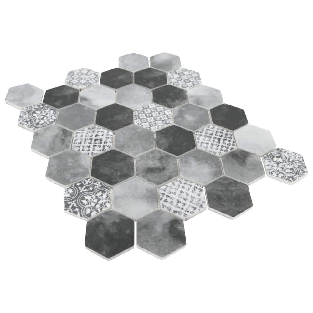 Sunwings 11.7" x 10.2" Recycled Glass Honeycomb Wall & Floor Tile