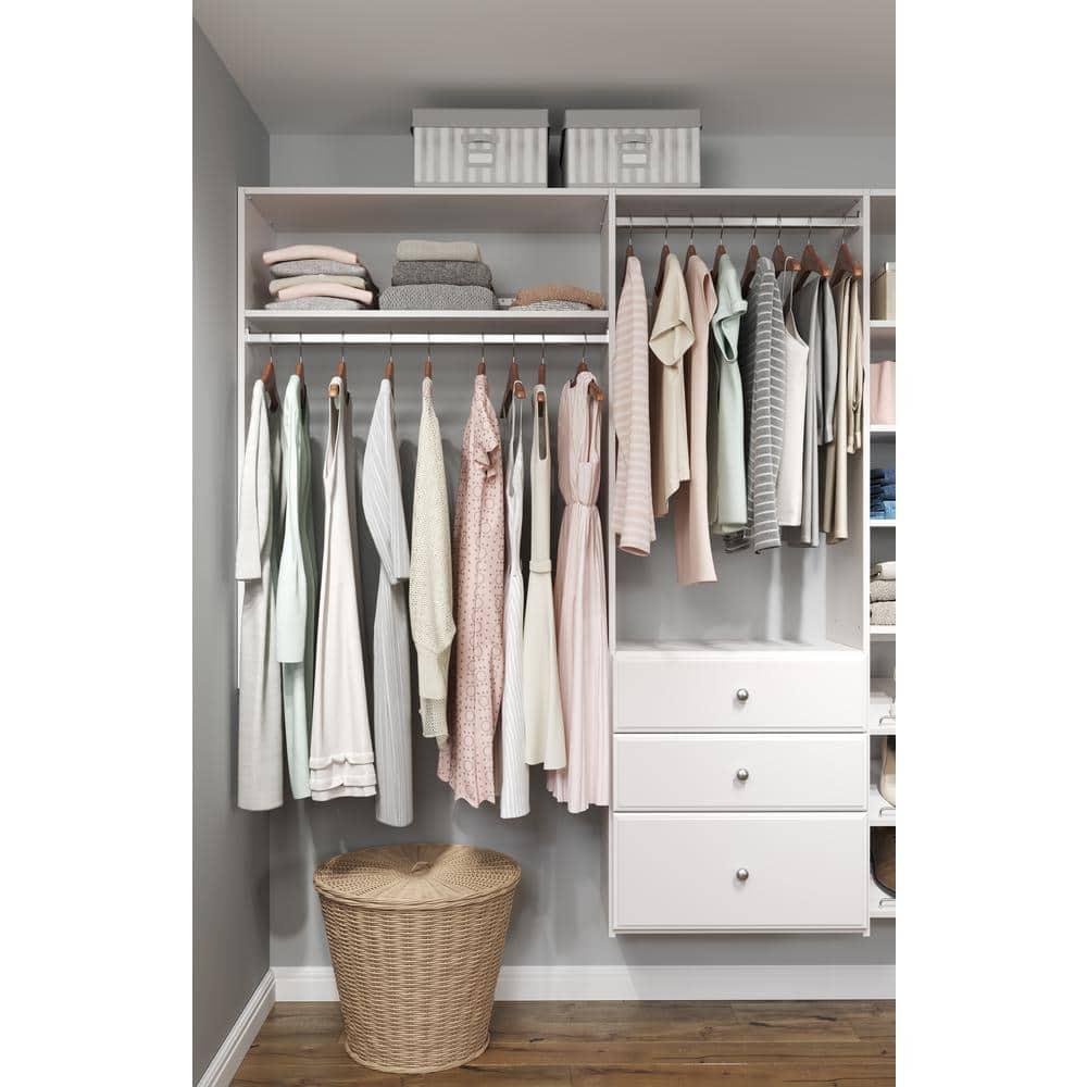 White Laminate 48-Inch Vertical Closet Panels with Adjustable Shelves