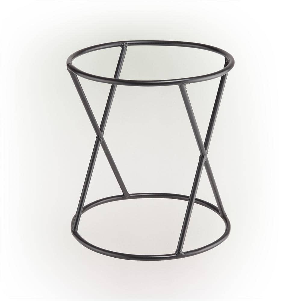 Alpine Corporation 10" x 11" Metal Gazing Globe Display Stand, Black