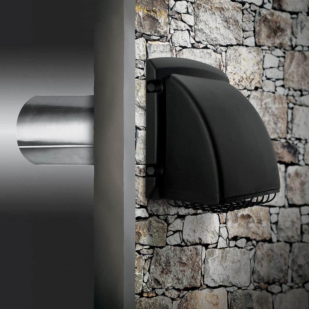 4 inch Black Dryer Vent Hood with Pest Guard BPMH4BLKZW6