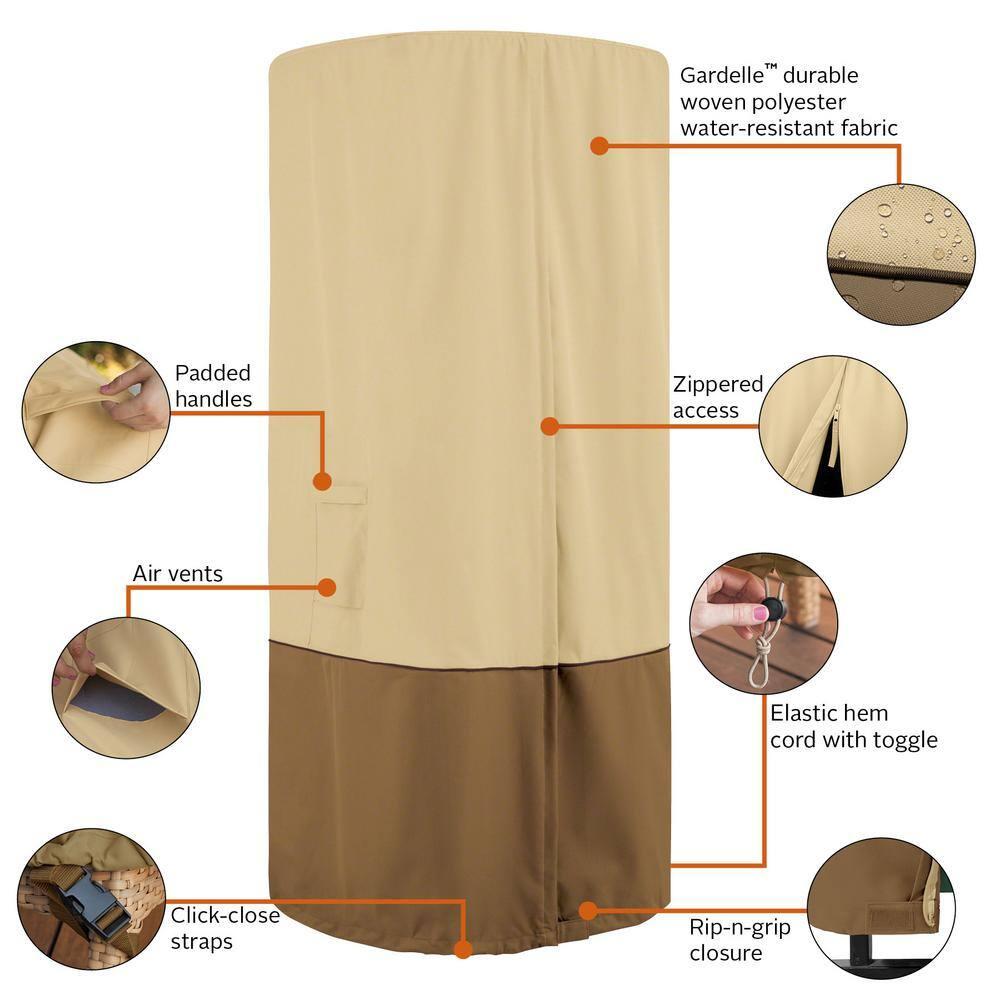 Classic Accessories Veranda™ Calentador de Patio Redondo con Cubierta de Mesa - Cubierta Exterior Resistente Al Agua (55-995-015101-00)