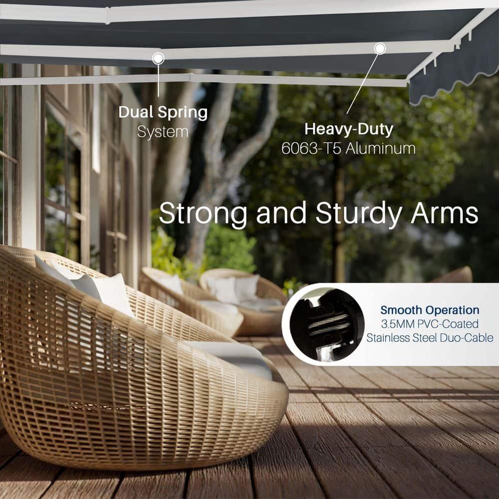 Retractable Patio Awning - White Frame