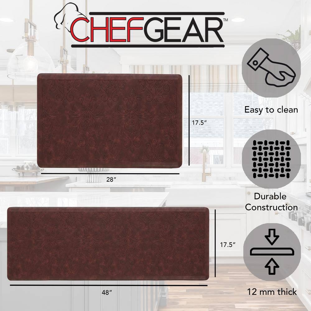 Chef Gear Embossed Soothing Comfort Anti-Fatigue Mat Set