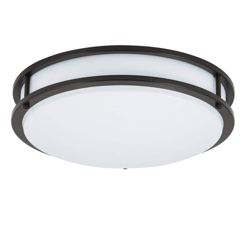 Contemporary 10'' Oil Rubbed Bronze LED Flush Mount Ceiling Light