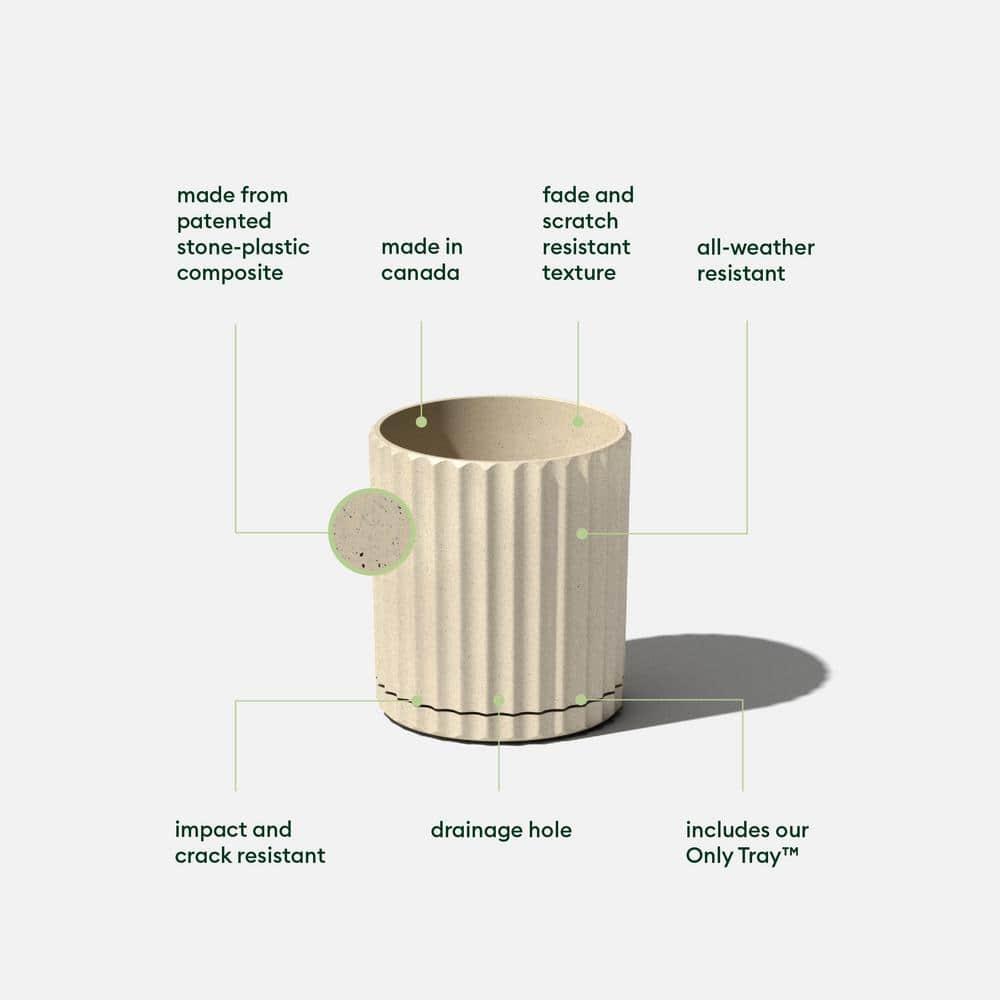 Veradek Mason Series Demi 6" Plastic-Stone Planter 2-Pack Sand