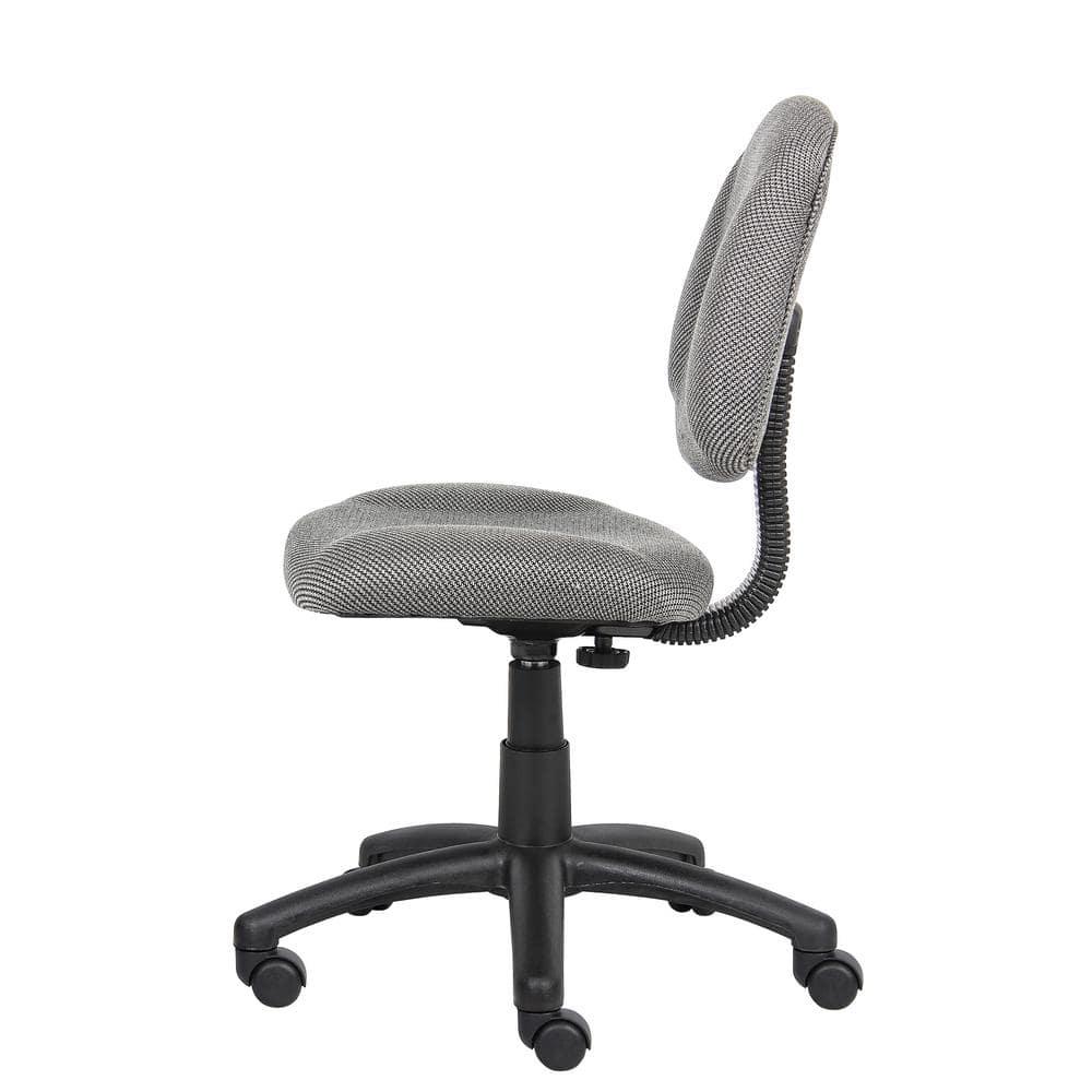 Boss Office Products Deluxe Posture Chair Gray : Ergonomic Swivel Computer Chair with Lumbar Support, Nylon Legs