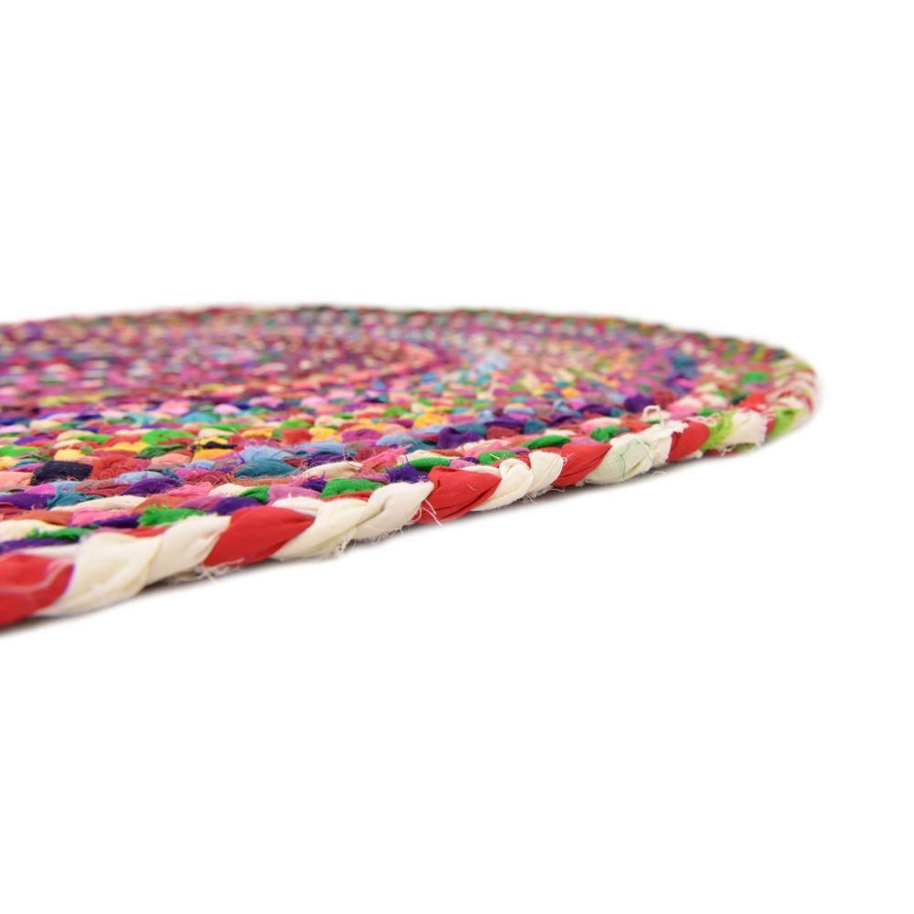 Unique Loom Braided Chindi Collection Area Rug - Layer (3' 3" x 5' 1" Oval Multi/Blue)