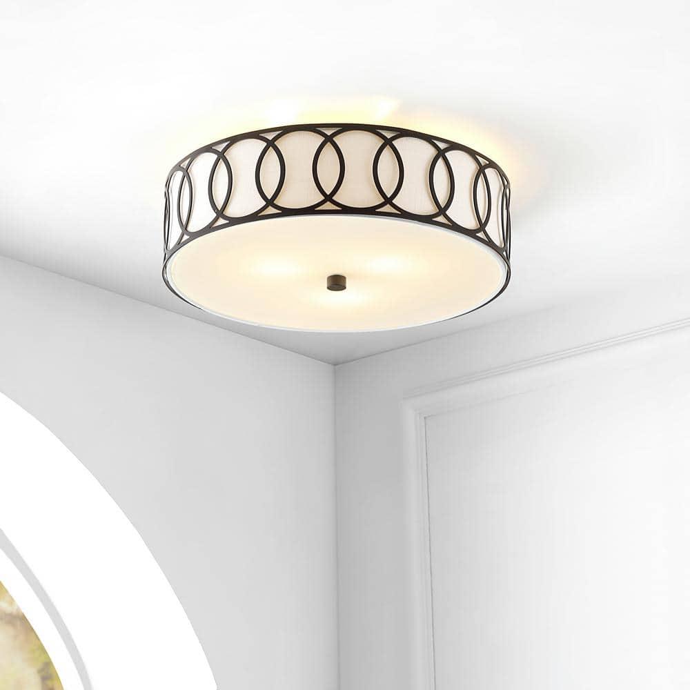 Aubrey 3-Light 15.5" Metal LED Flush Mount, Oil Rubbed Bronze