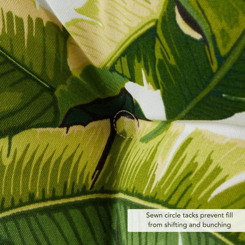 Palm Leaves White 42 x 21 in. Outdoor Tufted Chair Cushion (set of 2) by Greendale Home Fashions