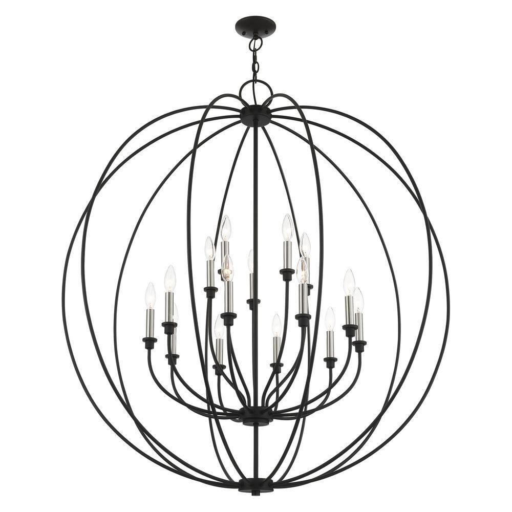 15 Light Black Chandelier with Steel base material