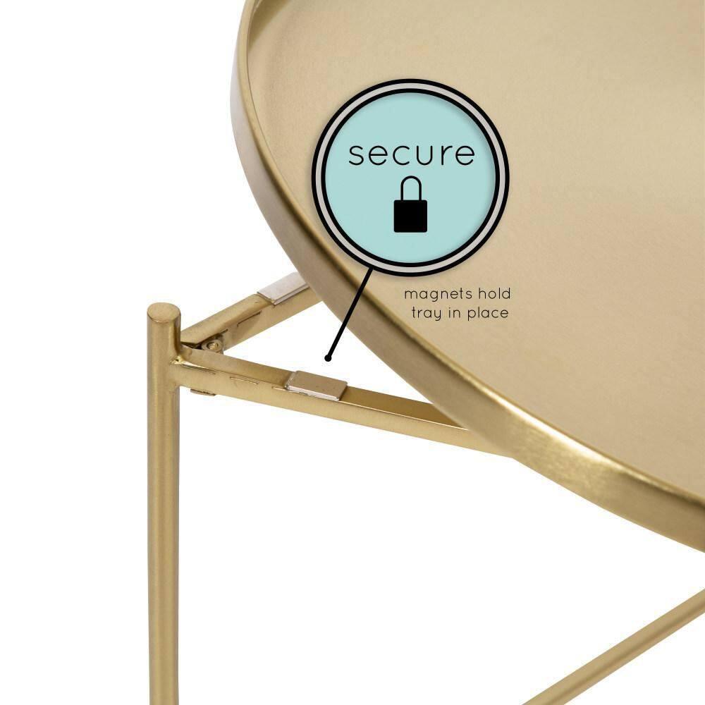 Kate and Laurel Ulani Round Metal Nesting Table, 2 Piece, Gold