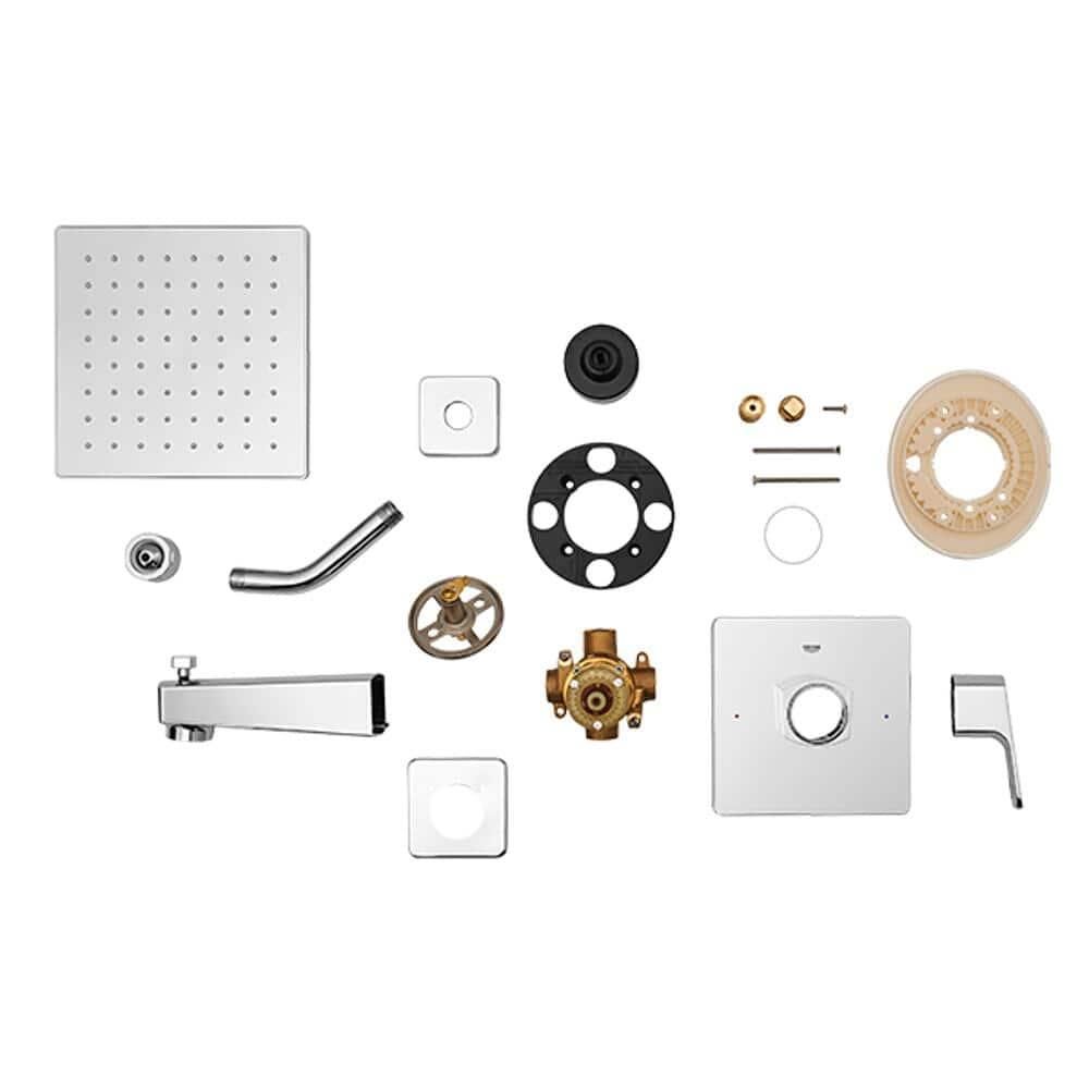 GROHE 35097000 Tallinn Single Handle 1 Spray Bathtub Shower Faucet in Starlight Chrome