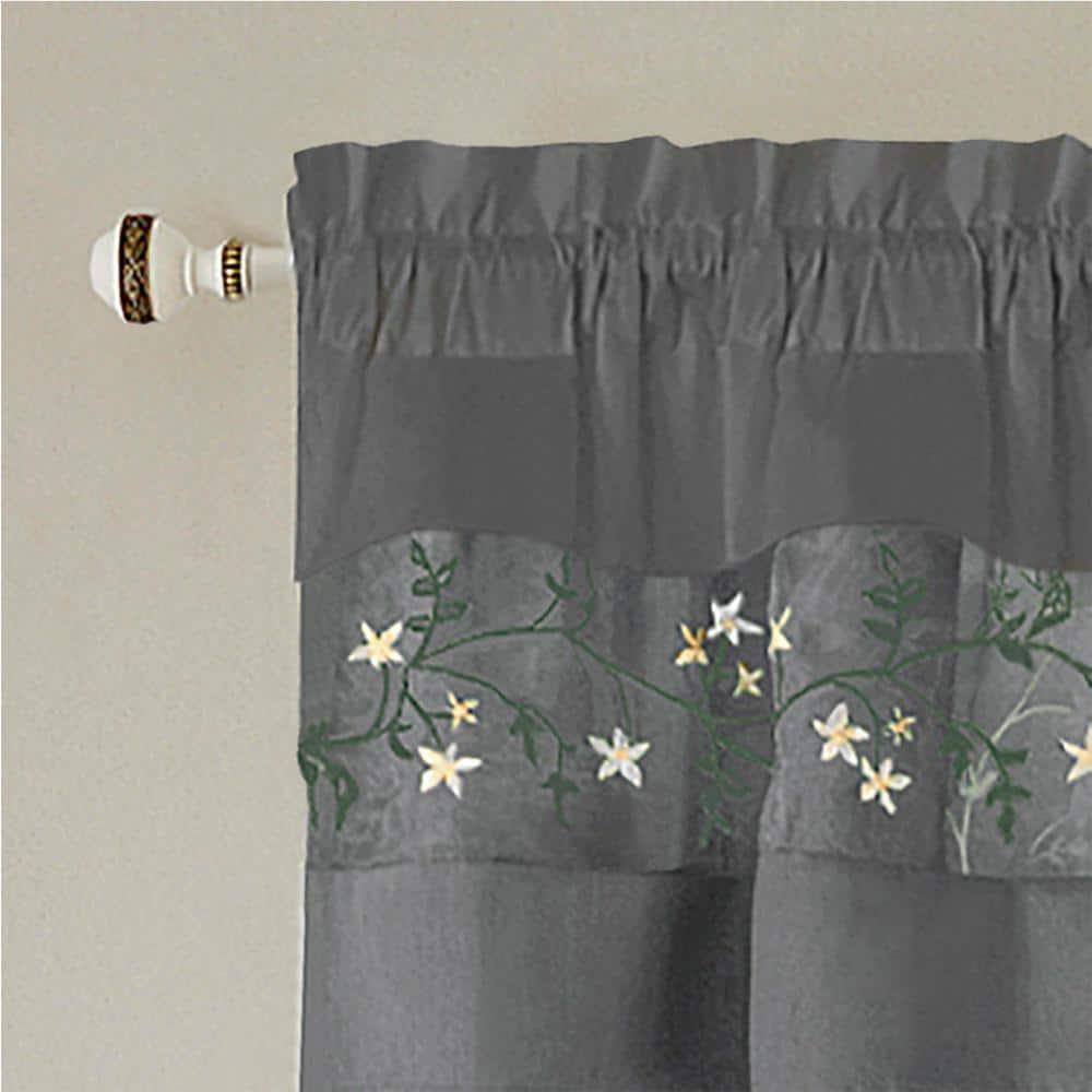 Achim Fairfield 5 Piece Window Curtain Set - 55x63 - Grey