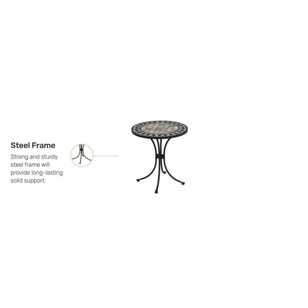 Homestyles Laguna Metal Outdoor Bistro Table in Black