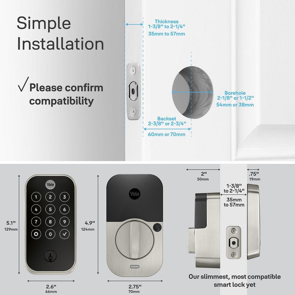 Assure Lock 2; Smart Door Lock with WiFi and Touchscreen Keypad; Black Suede