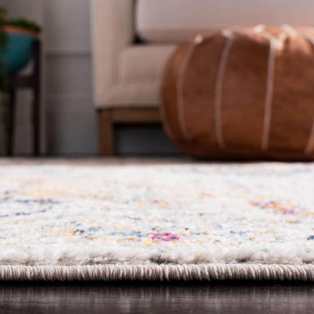 Madison MAD611 Power Loomed Indoor Runner Rug - Cream/Multi - 2'3"x6' - Safavieh