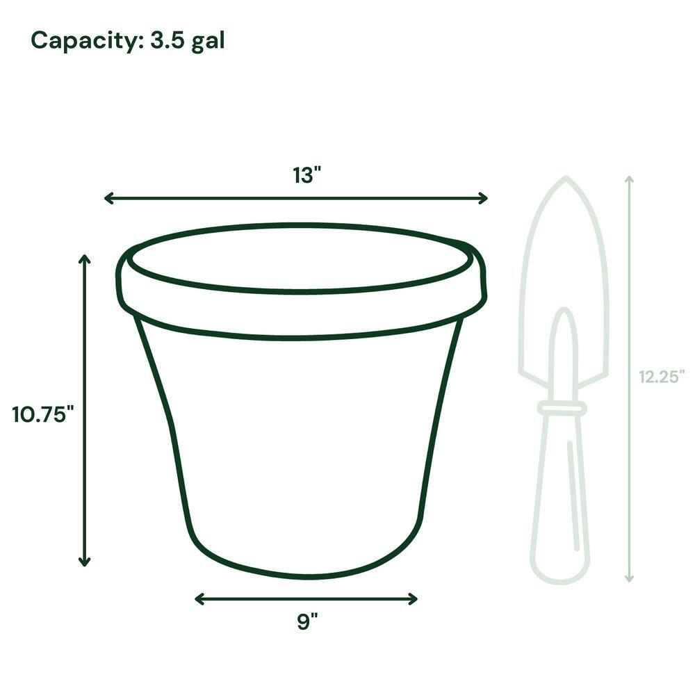 Bloem TerraPot 10.7 in. H X 12 in. D Resin Planter Terracotta Clay