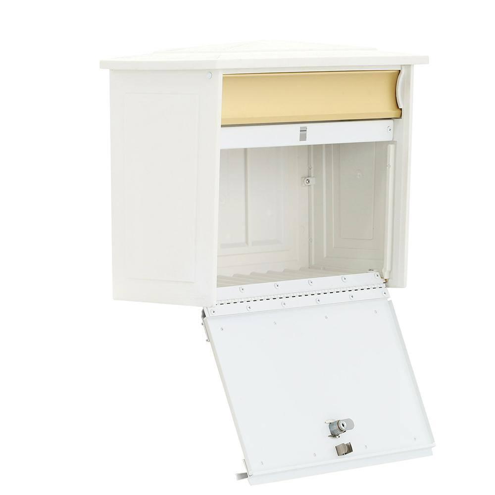 Architectural Mailboxes Mailsafe Locking, Plastic, Medium, Wall-Mount Mailbox in White