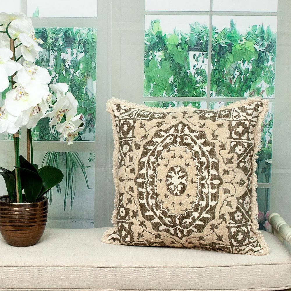 ZeaZu Abstract Cotton Throw Pillow