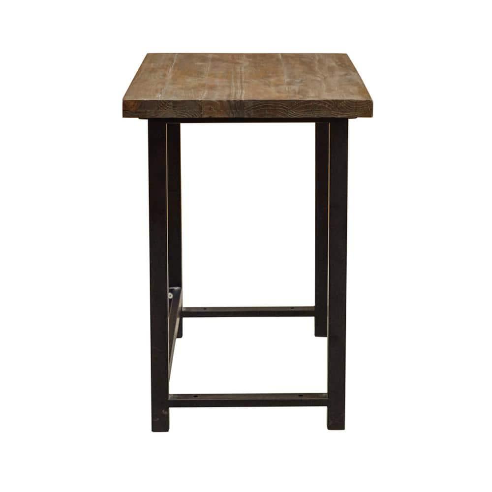 Alaterre Furniture Pomona Writing Desk Metal and Solid Wood Natural : Modern Style, No Storage, Spot Clean, 30" Height