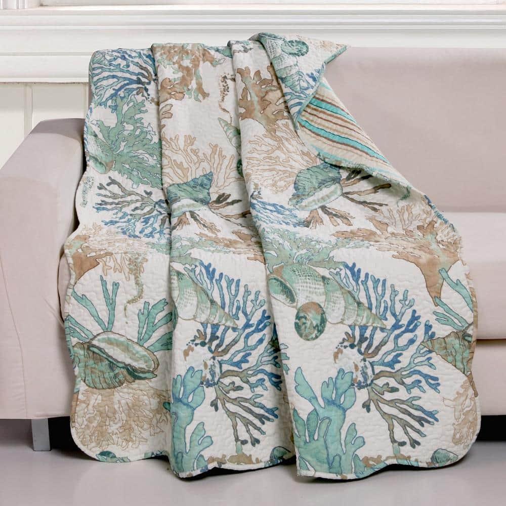 Barefoot Bungalow Atlantis Quilted Reversible Throw