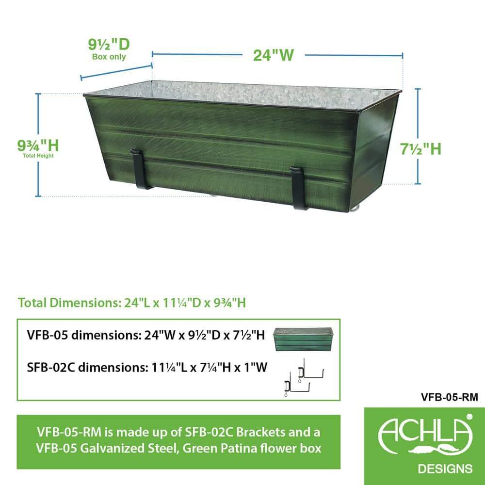 ACHLA Metal Window Box Planter
