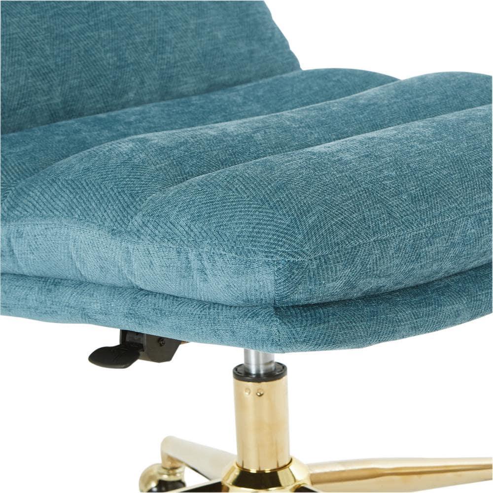 Legacy Office Chair in Sky Blue Fabric with Gold Base