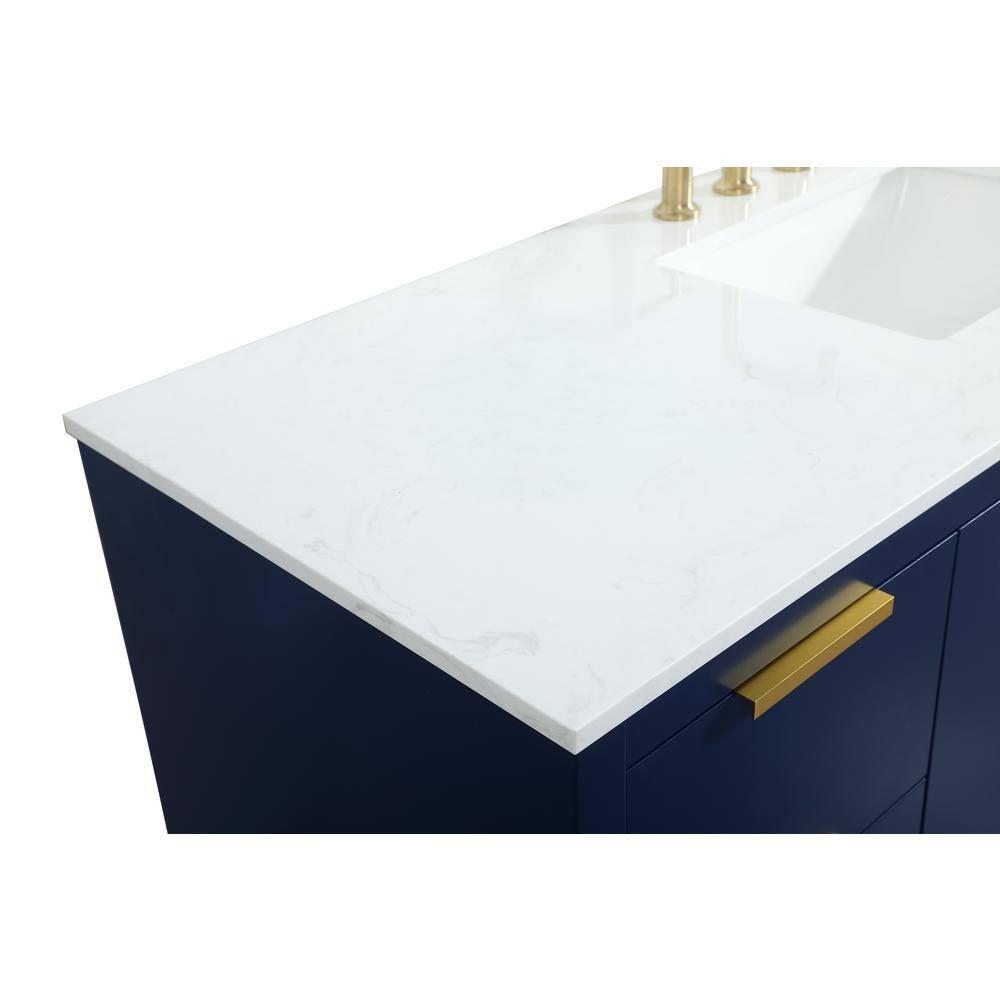 Elegant Decor Blake 60" Aluminum Alloy MDF Single Bathroom Vanity in Blue
