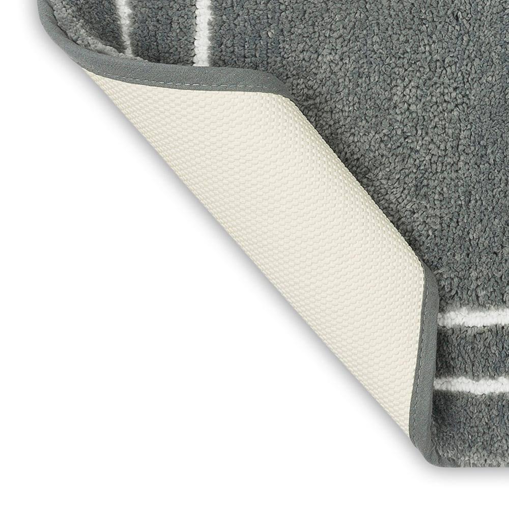 Mohawk Home His Knited Washable Polyester Non-Slip Bath Mat, Pewter, 2' x 3'4"