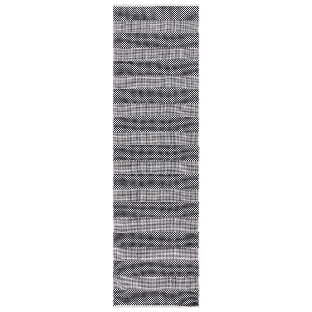 Striped Kilim STK802 Hand Woven Runner Rug - Ivory/Black - 2'3"x8' - Safavieh.