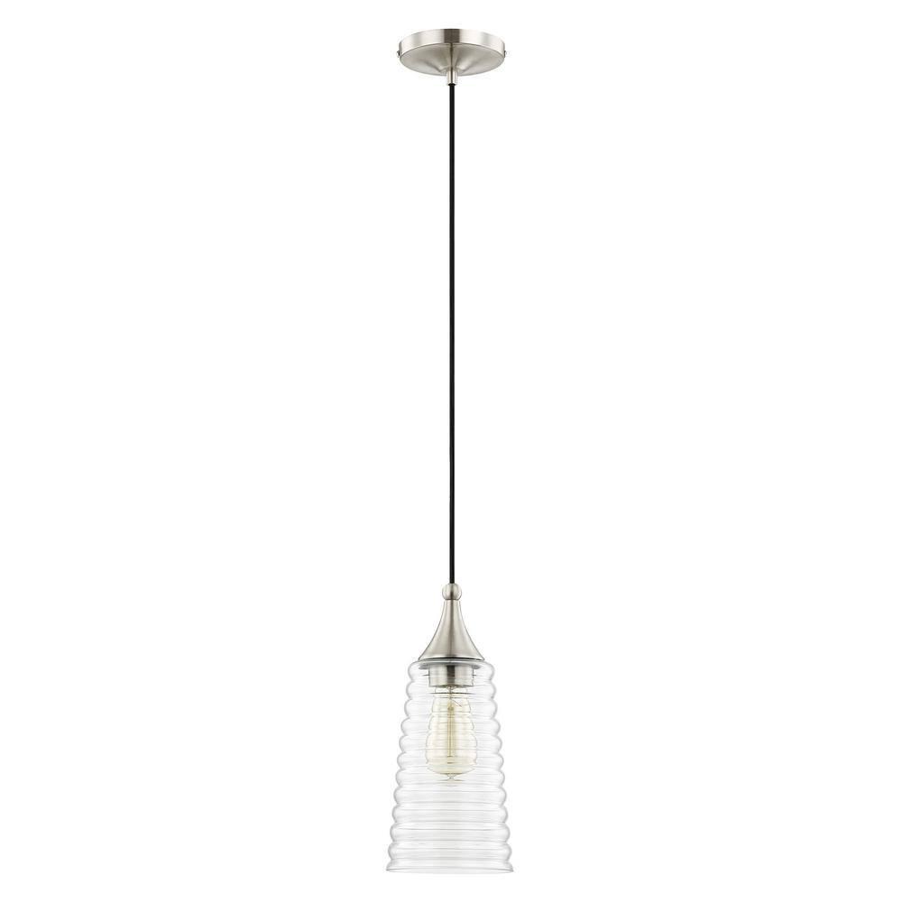 Livex Lighting Art Glass 1 - Light Pendant in  Brushed Nickel