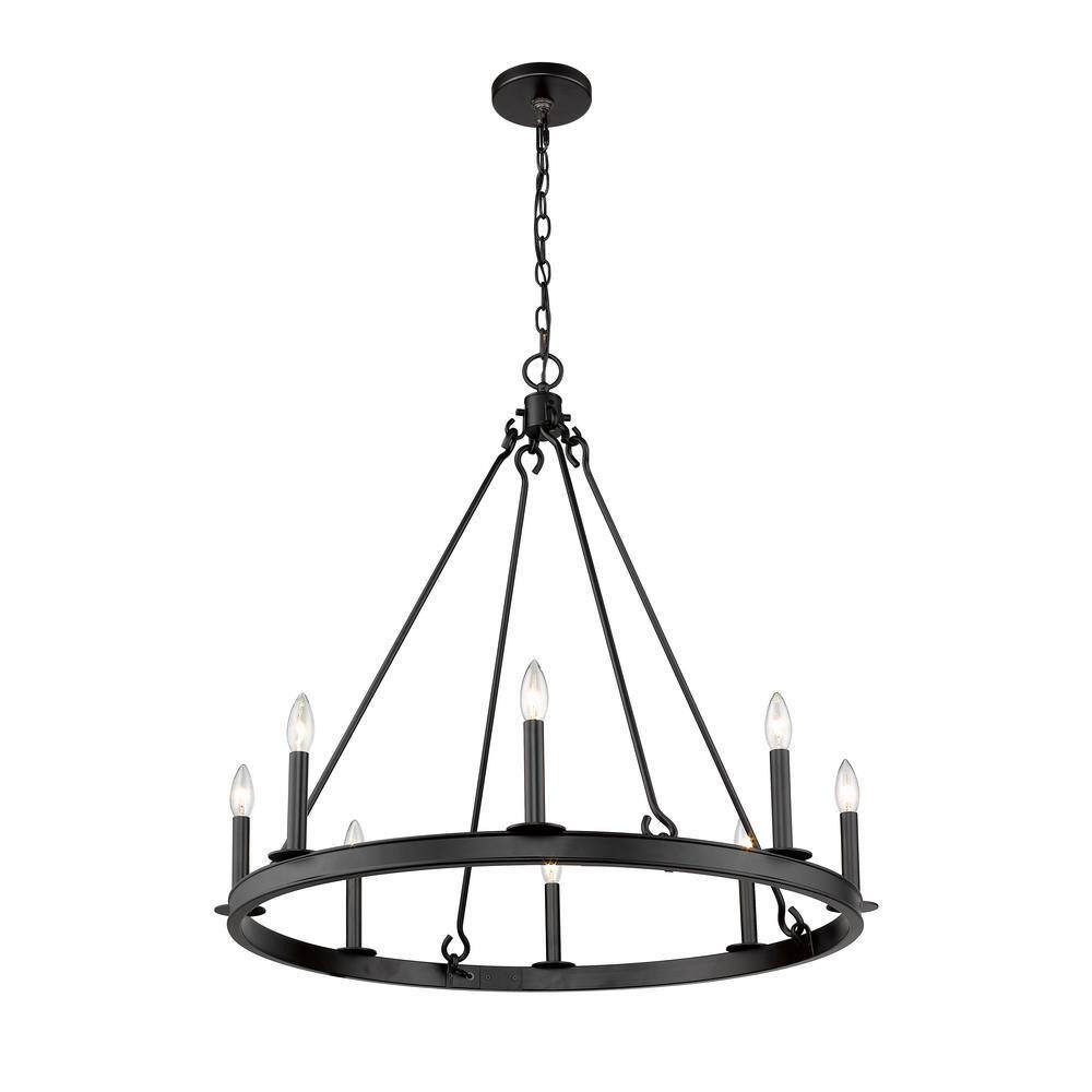 Z-Lite Barclay 8 - Light Chandelier in  Matte Black