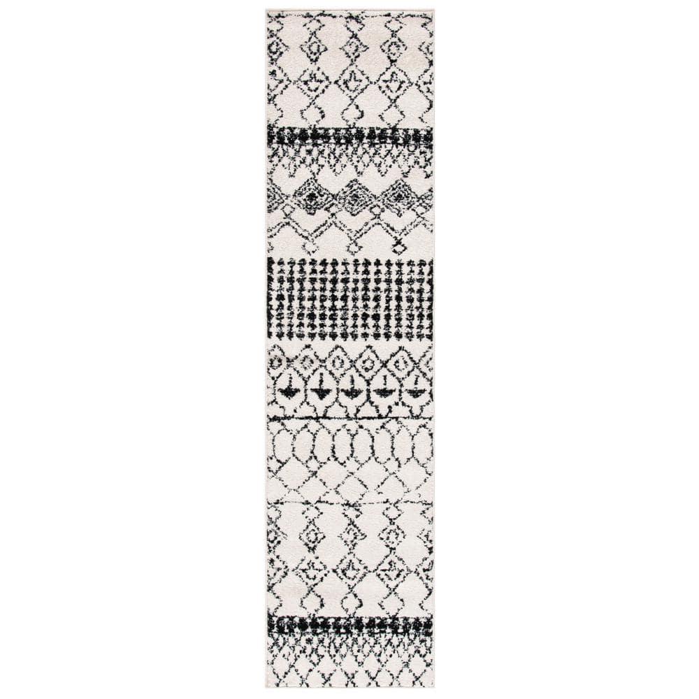 Tulum TUL229 Power Loomed Runner Rug - Ivory/Black - 2'x11' - Safavieh.