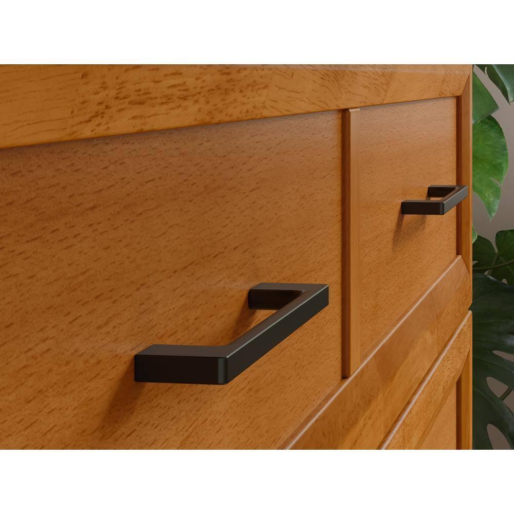 AFI Santa Fe Full Wood Murphy Bed Chest with Mattress and Built-in Charger, Light Toffee