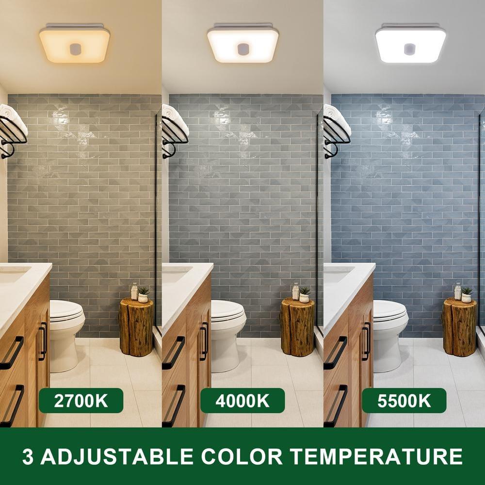 90 CFM Energy Star Bathroom Ventilation with Lighting Square Exhaust Night Light Fan Bathroom Fan